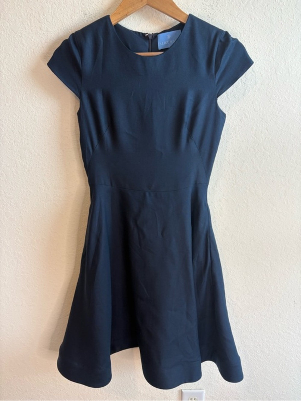 Alice Walk Blue Cap Sleeve Fit & Flare Dress Size 0